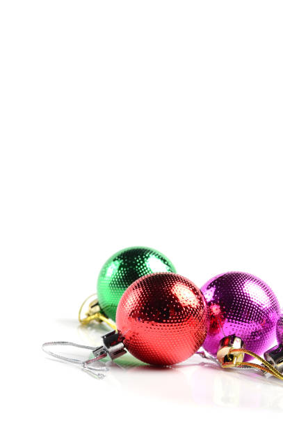 istock Christmas balls with ornaments on white background. 1199961911