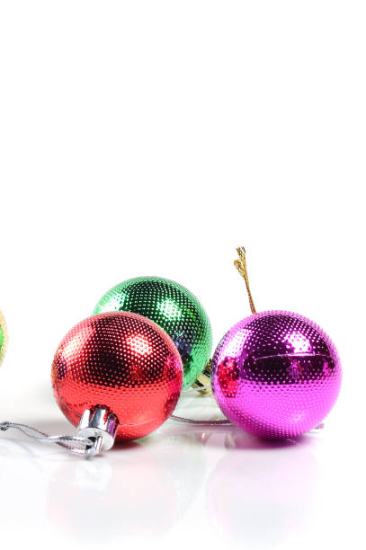 istock Christmas balls with ornaments on white background. 1199962928