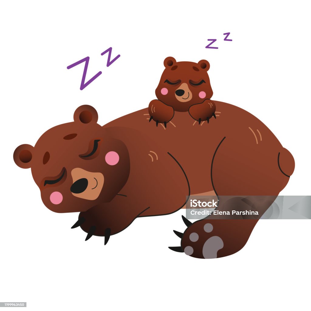 Phim Hoạt Hình Dễ Thương Ngủ Gấu Hình Ảnh Vector Gấu Mẹ Với Con ...