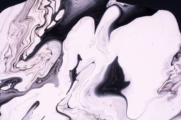 istock Mixed black and white acrylic paint. Marble effect. Abstract background for design. 1199966167