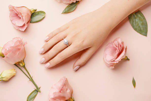 istock Ring on woman finger. 1199967459