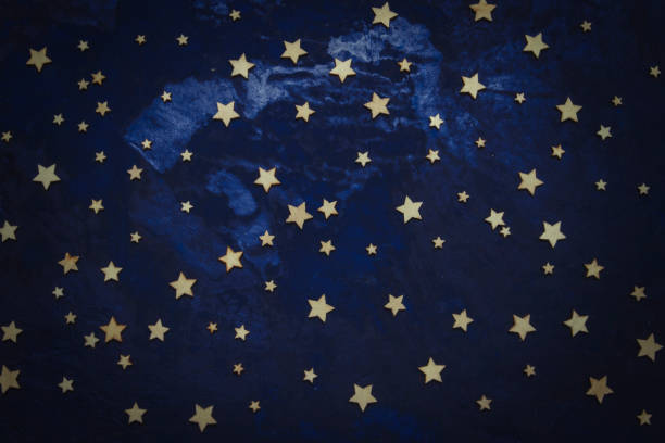 istock Decorative stars on a dark blue background. The Night Sky Concep 1199967863