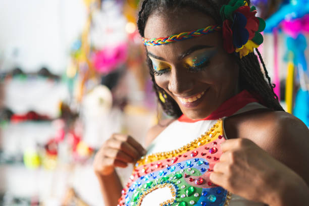istock Dancer wearing carnival costume 1199971453