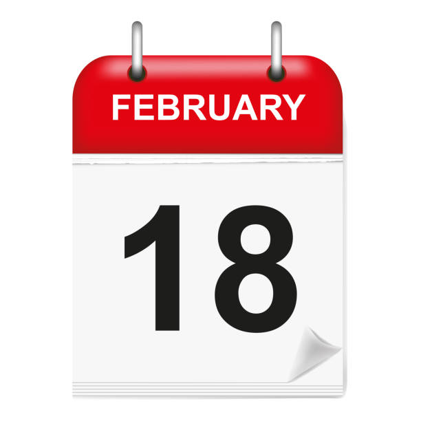 istock Daily calendar sheet in 3d, February day 18 1199972285