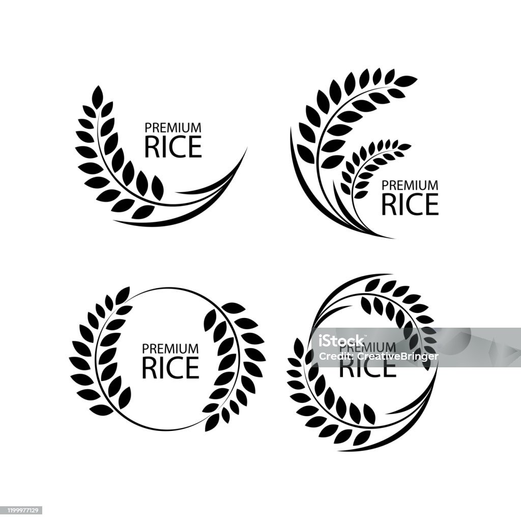Premium Rice Vector Premium Rice Great Quality Design Concept Vector Stock Illustration ...