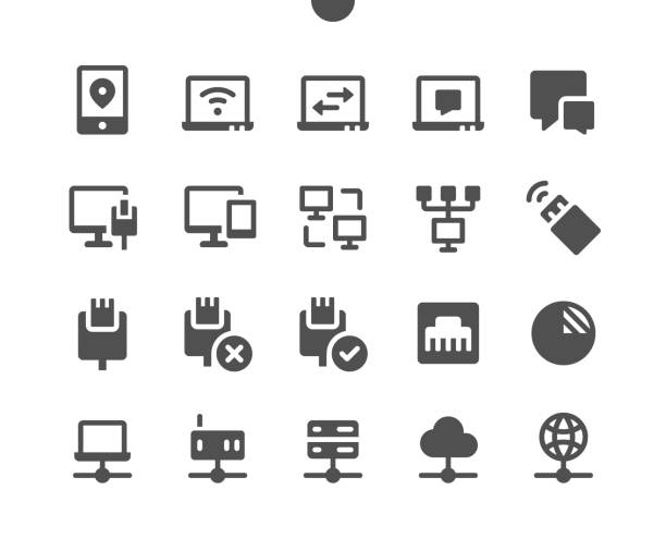 network v3 ui pixel perfect well-crafted vector solid icons 48x48 bereit für 24 x 24 grid für web-grafiken und apps. einfaches minimal piktogramm - mensch und maschine stock-grafiken, -clipart, -cartoons und -symbole