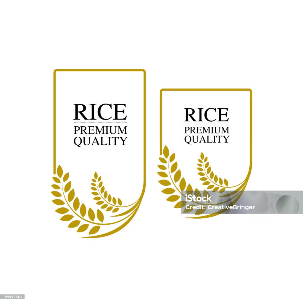 Premium Rice Labels Premium Rice Great Quality Design Concept Vector Stock Illustration ...