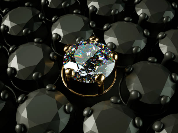 istock diamond structure extreme closeup and kaleidoscope. top view of round gemstone 3d render, 3d illustration 1199977626
