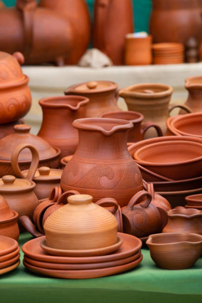 istock Nice ukrainian clay dishes handmade traditions pottery 1199980426