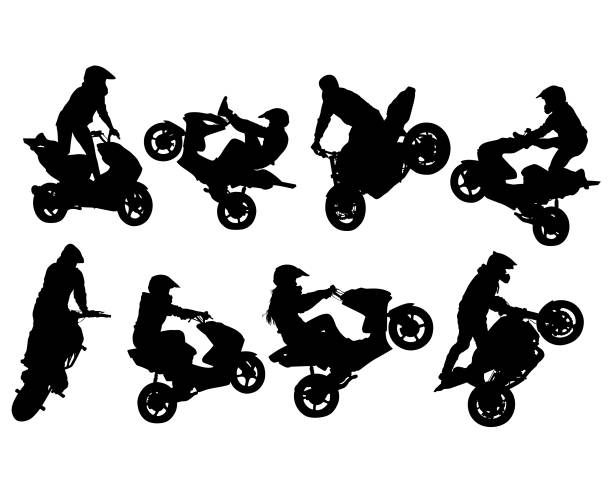 ilustrações, clipart, desenhos animados e ícones de motor do whit do atleta - motorcycle motocross biker moped