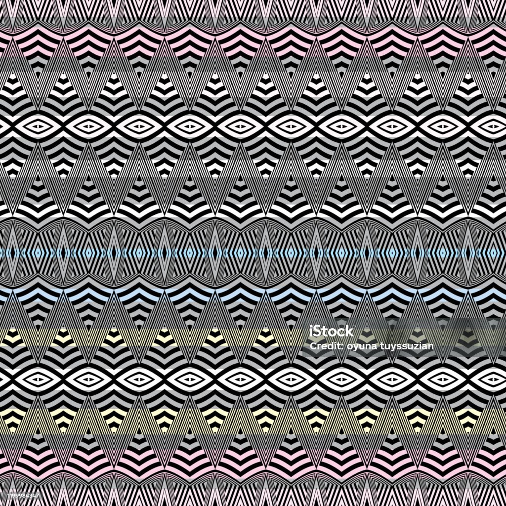 Scibbled Pattern Abstract Seamless Pattern Illustration Of Scribbled Shapes In Geometric ...