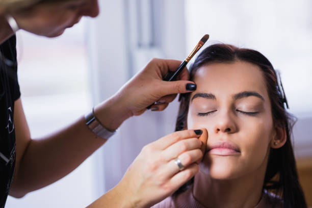 Girl at makeup artist