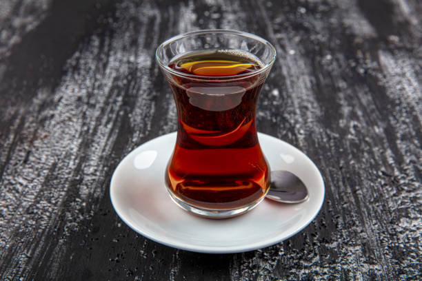 istock Turkish tea in a glass on a wooden table. 1199988542