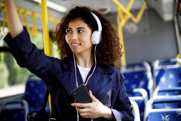istock Young woman travelling by bus 1199991094