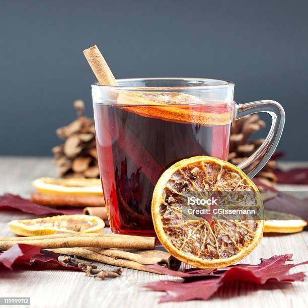 Glass Cup Of Mulled Wine With Other Ingredients Stock Photo - Download Image Now - Advent, Alcohol - Drink, Christmas