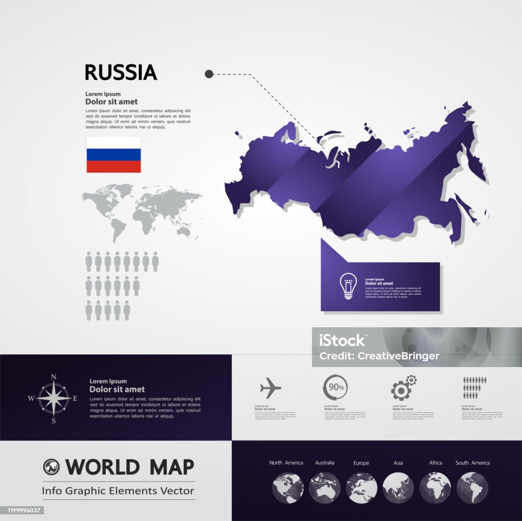 Russia Map Graphics Russia Map Graphic Element Vector Illustration Stock Illustration ...