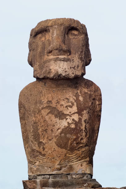 istock A moai statue much eroded by wind and sea on Easter Island 1199996765