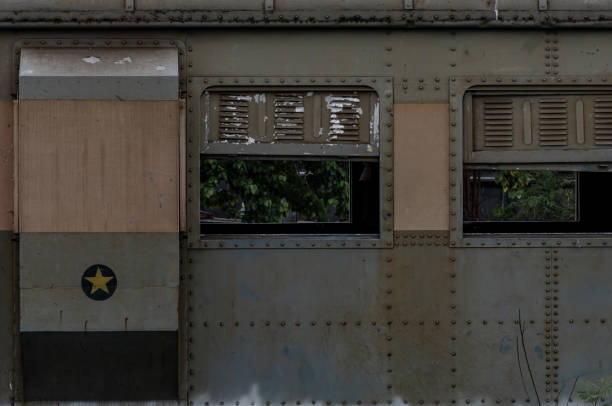 istock Vintage railroad container window without rusty and old color at station. 1200003804
