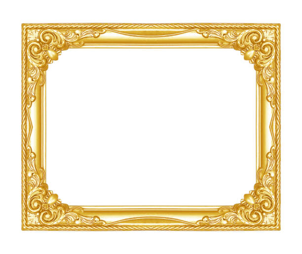 istock The antique gold frame isolated on the white background 1200004130