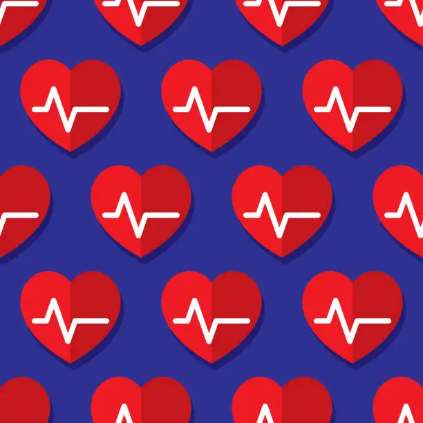 Vector illustration of Heartbeat Pattern Flat