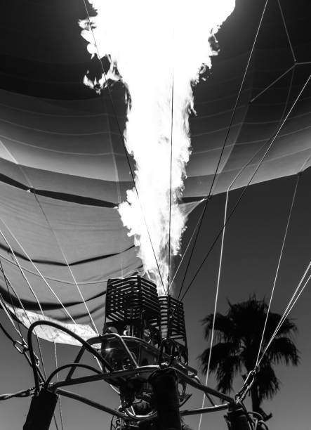 Fire being pulsed into hot air balloon