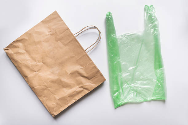 istock the paper cotton eco versus plastic package flat lay. environmental global problems concept 1200022365