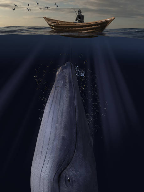 istock Pretty small catch for a fisherman in asmall boat 3d rendering 1200023425