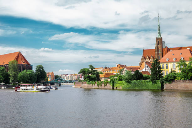 istock Ostrow Tumski Cathedral island with Oder river in Wroclaw, Poland 1200023674