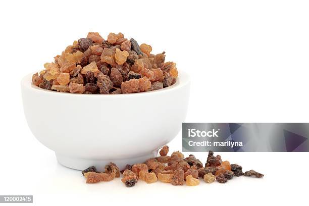 A White Bowl Full Of Dried Fruits Stock Photo - Download Image Now - Myrrh - Resin, White Background, Incense