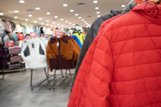 Photo of Winter Clothing on sale in a department store