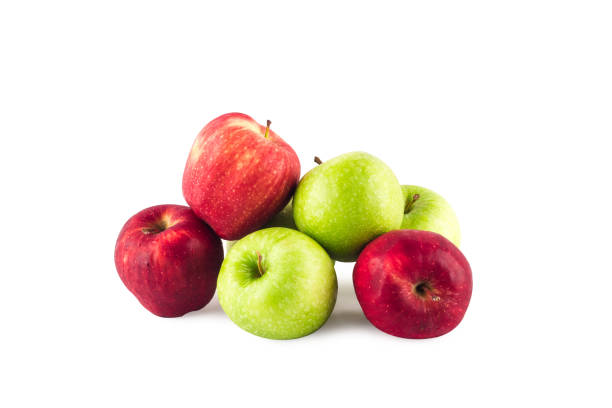 istock group of fruit between fresh green apple and  ripe red apple on white background fruit agriculture food isolated 1200029505