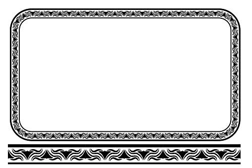 Black Rounded Corner Frame Vector Black Rounded Corner Rectangle Floral Frame Isolated On White ...