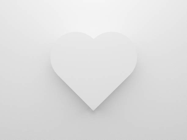 istock 3d heart icon on white background texture. Valentines day greeting card. 3d rendering of empty love shape with shadow. Romantic vector. Used for poster, brochure, presentation and banner on website. 1200032580