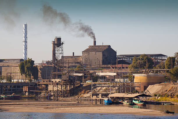 polluting industry stock photo