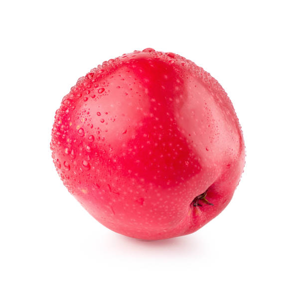 istock Red apple whole pieces isolated on white background 1200034536