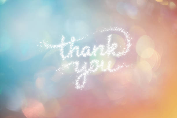 Thank You Phrase Formed by Shiny Confetti with Colorful Background.