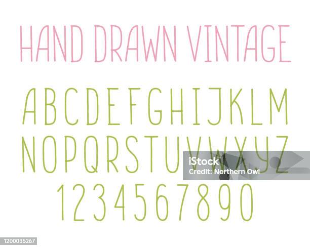 Condensed Hand Lettering Handdrawn Vintage Condensed Thin Type Stock Illustration - Download ...