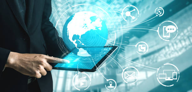 istock Social media and people network technology concept 1200037236