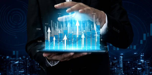 istock Double Exposure Image of Business Profit Growth 1200037257