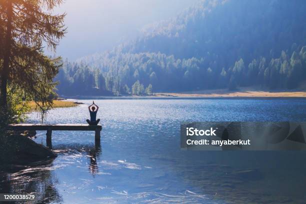 Yoga Beautiful Background Harmony In Life Meditation Practice Stock Photo - Download Image Now