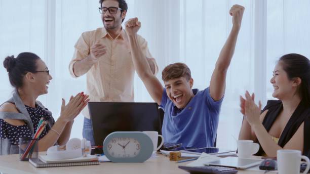 istock Successful business people celebrating success. 1200038956