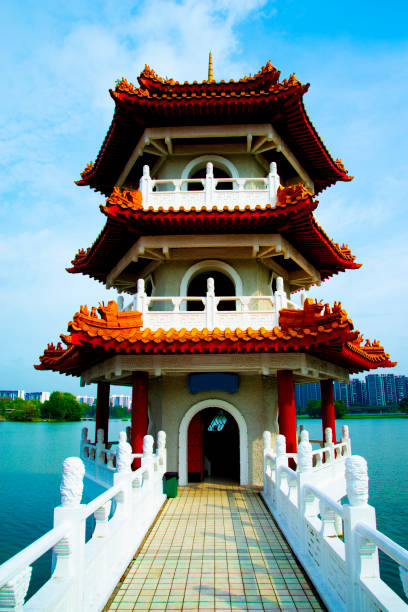 istock Twin Pagoda in Chinese Garden 1200043621