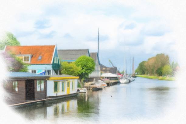istock Watercolor Painting, Amsterdam 1200045702