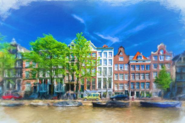 istock Watercolor Painting, Amsterdam 1200045811