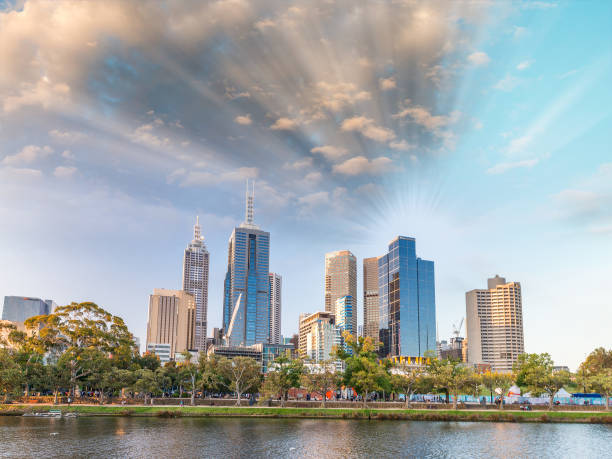 istock Skyline of Melbourne at sunset, Australia 1200048748