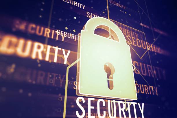 istock Digital Illustration of lock symbol, cybersecurity concept. 3D Rendering 1200049068