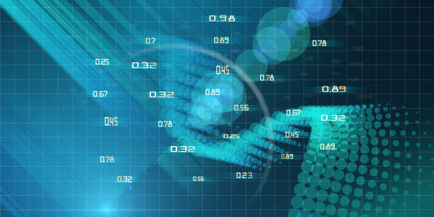istock Abstract futuristic concept of analyze data  dots flow. Quantum virtual cryptography. Business visualization of artificial intelligence. Big data. 1200053344