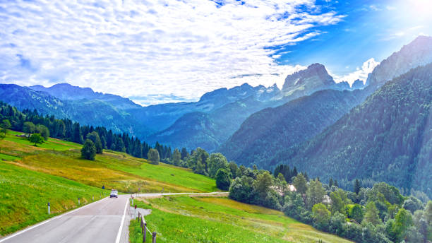 istock Mountain road in italian Dolomites 1200054493
