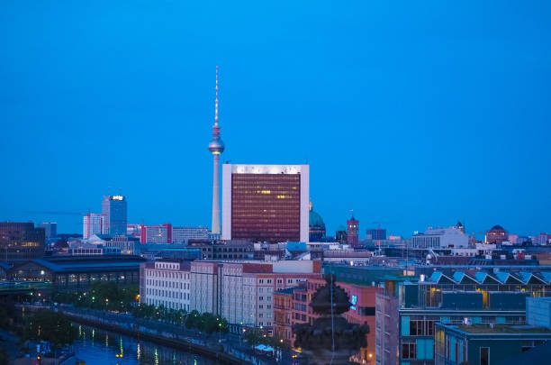 istock Aerial view of Berlin at night 1200055997