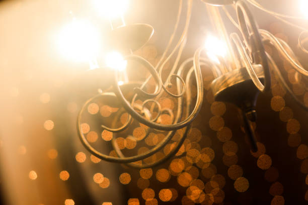 istock Chrystal chandelier close-up. Glamour background with copy space 1200056125